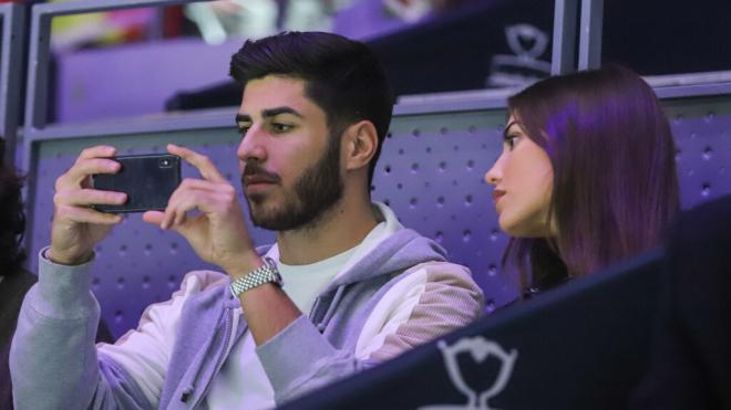 Sandra Garal y Marco Asensio en un partido de la Copa Davis (Europa Press)