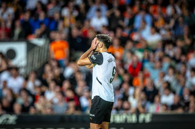 Hugo Duro, ante la UD Las Palmas (Foto: Valencia CF).