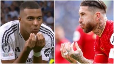 Kylian Mbappé ya simuló el gesto que ha hecho Lucas Vázquez recordando a Sergio Ramos.