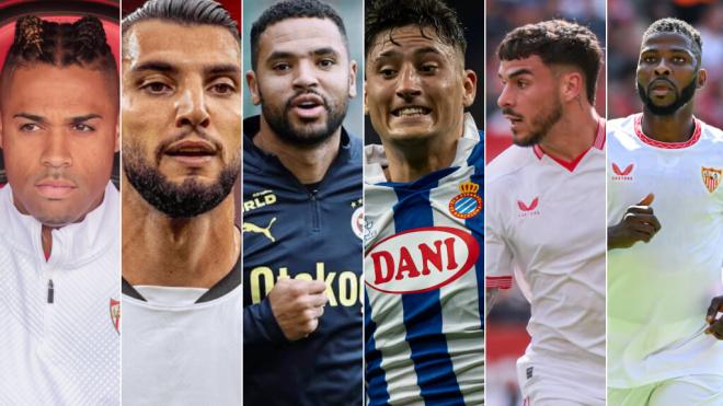 Mariano Díaz, Rafa Mir, En-Nesyri, Alejo Véliz, Isaac Romero y Kelechi Iheanacho.