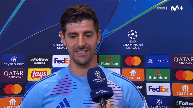 Thibaut Courtois en zona mixta (Cordon Press)