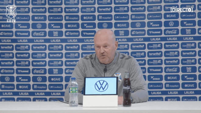 Pepe Mel, en rueda de prensa del Tenerife.