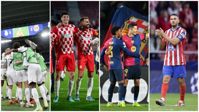 El Real Madrid, Girona y Barcelona, la cara de esta jornada de la Champions, el  Atlético, la cruz