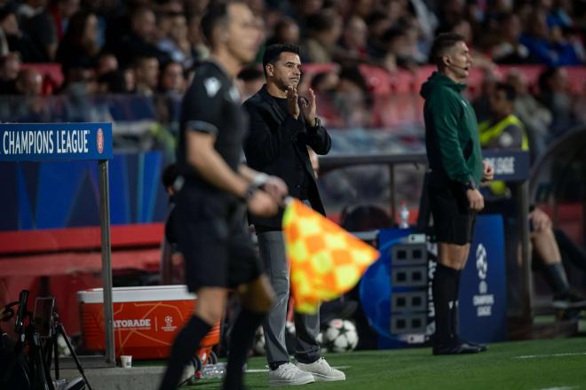 Míchel Sánchez, durante el Girona-Slovan de Bratislava (Foto: Cordon Press).