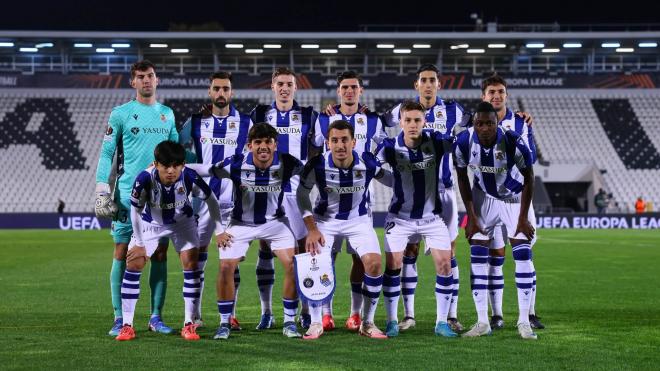 Once inicial de la Real ante el Maccabi. (Foto: Real Sociedad)