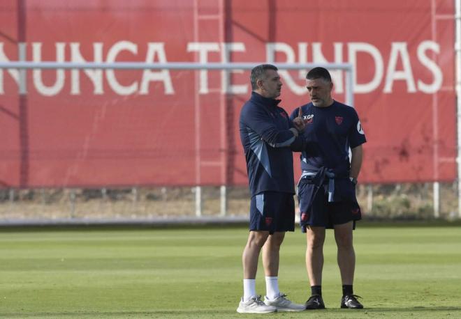 García Pimienta, durante la sesión del jueves (Foto: Kiko Hurtado).