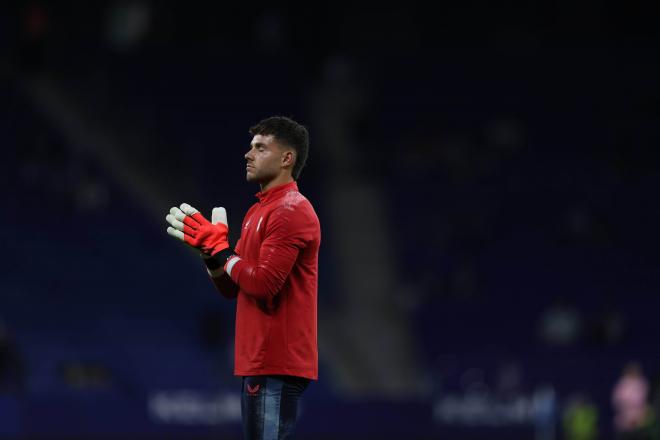 Álvaro Fernández, que debutó tras la lesión de Nyland, antes de la cita ante el Espanyol (Foto: Cordon Press).