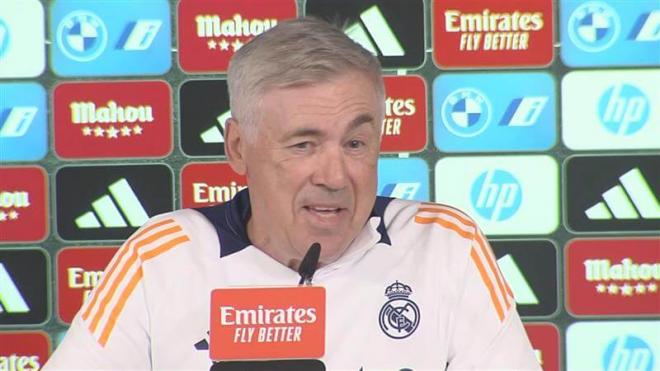 Carlo Ancelotti en la rueda de prensa previa al Clásico