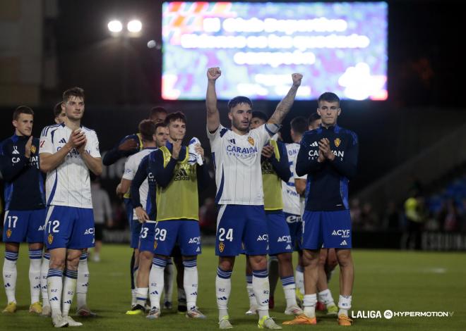 El Real Zaragoza celebra su triunfo ante el Eldense la pasada jornada (Foto: LALIGA).