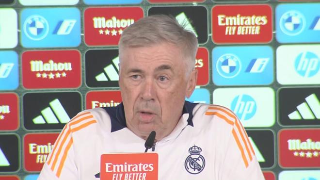 Carlo Ancelotti en la previa del Clásico sobre Hansi Flick.