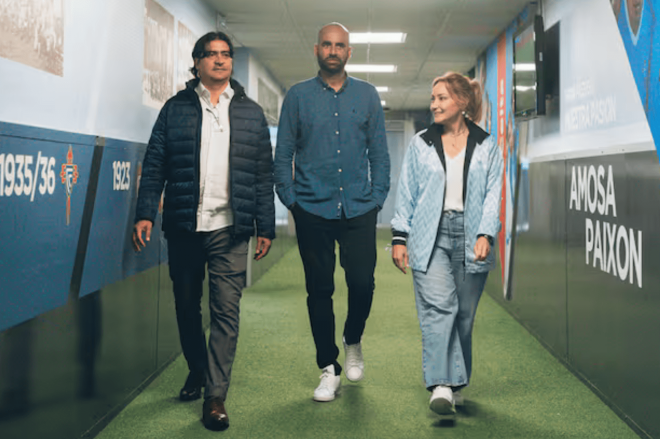 Marco Garcés, Claudio Giráldez y Marián Mouriño (Foto: RC Celta).