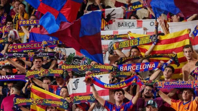 La afición del FC Barcelona en un partido (Foto: Redes Sociales)