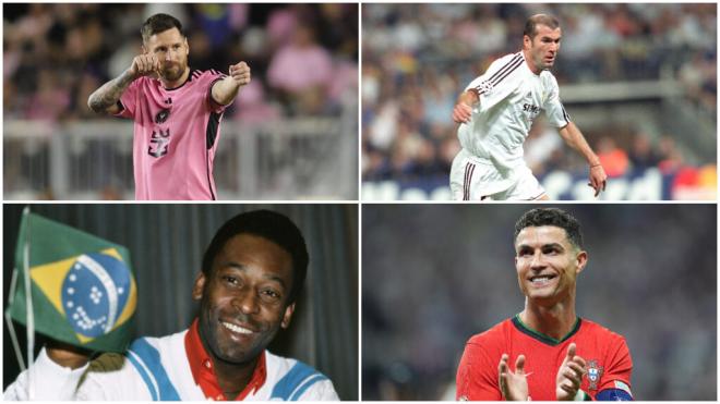 Loe Messi, Zinedine Zidane, Pelé y Cristiano Ronaldo. (Fuente: Europa Press /Cordon Press)