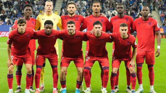 El once del Sevilla ante el Espanyol (Foto: SFC).