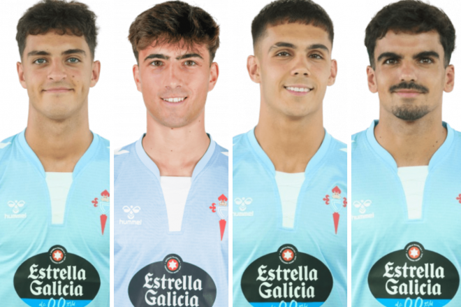 Hugo Álvarez, Javi Rodríguez, Sotelo y Damián Rodríguez (Fotos: RC Celta).