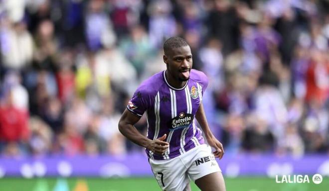 Sylla celebra su gol ante el Villarreal.