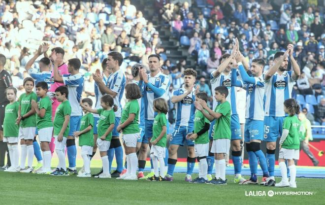 El once del Dépor antes del partido ante el Racingt (Foto: LALIGA).