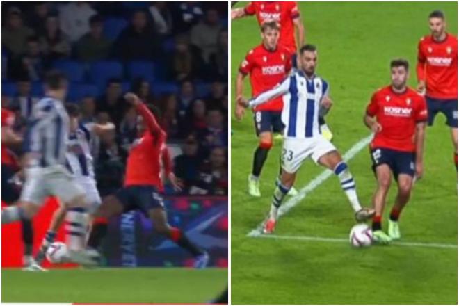 Los penaltis anulados por el VAR en el Real Sociedad-Osasuna.