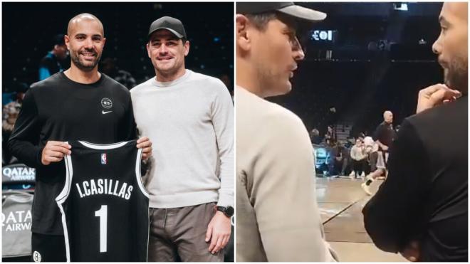 Jordi Fernández entregó una camiseta de los Nets a Iker Casillas (foto: tw Nets).