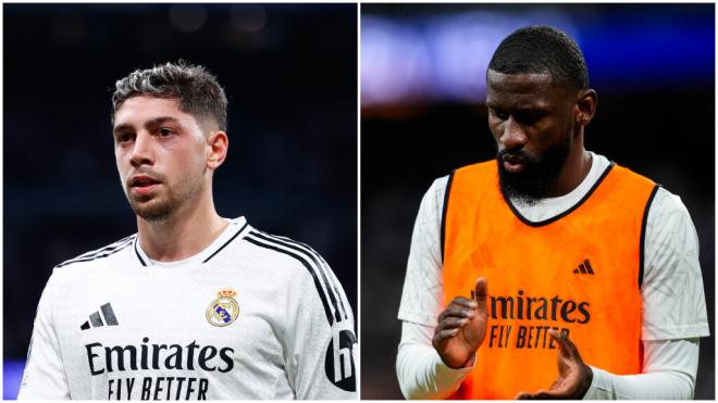 Fede Valverde y Antonio Rüdiger, los dos jugadores con más minutos disputados del Real Madrid. (Fuente: Europa Press)