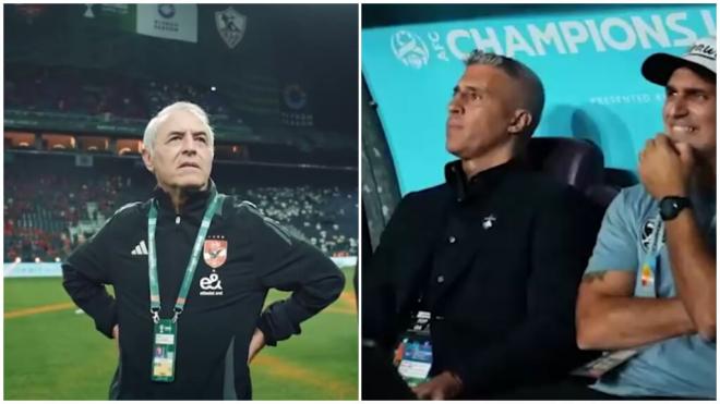 Marcel Koller y Hernán Crespo, entrenadores del Al-Ahly y del Al Ain.