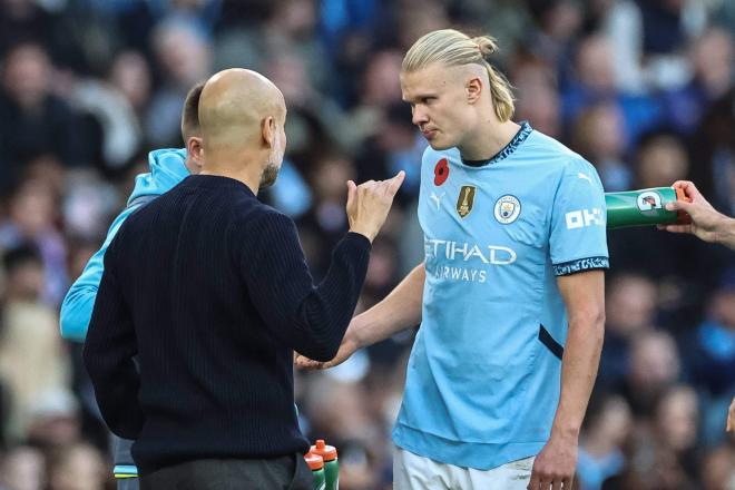 Pep Guardiola con Haaland (Cordon Press)