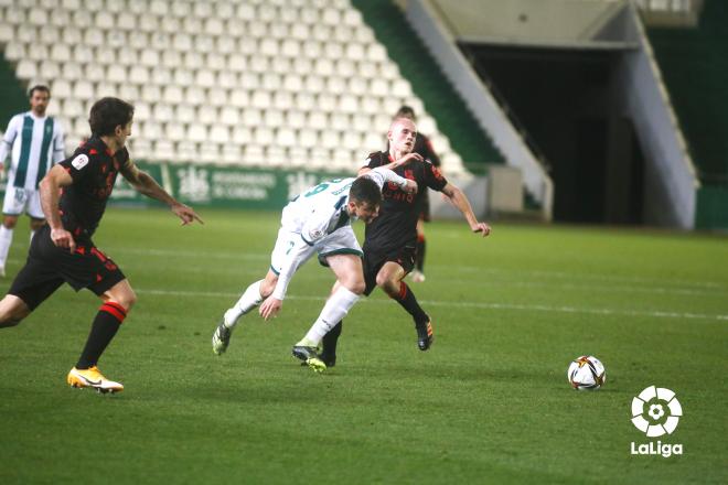 Alberto del Moral, en el partido Córdoba - Real Sociedad de Copa del Rey donde fue expulsado (Foto