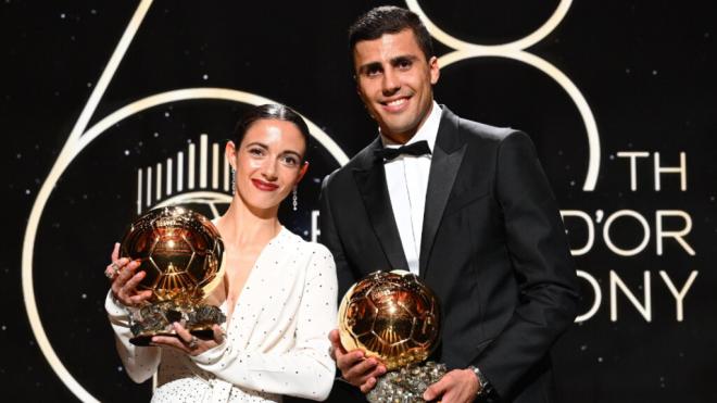 Aitana Bonmatí y Rodrigo Hernández, ganadores del Balón de Oro 2024 (Cordon Press)