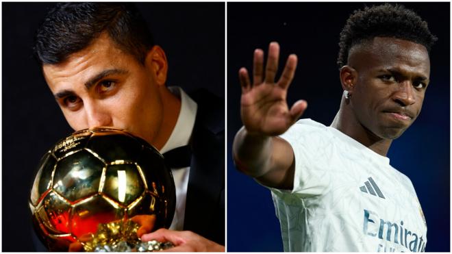 Rodrigo Hernández y Vinicius Jr (Fotos: @ballondor y Europa Press)