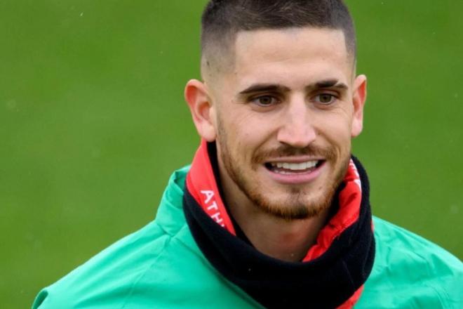 El navarro Oihan Sancet, el 'Ciervo' de Mendillorri, entrenando en Lezama (Foto: Athletic Club).