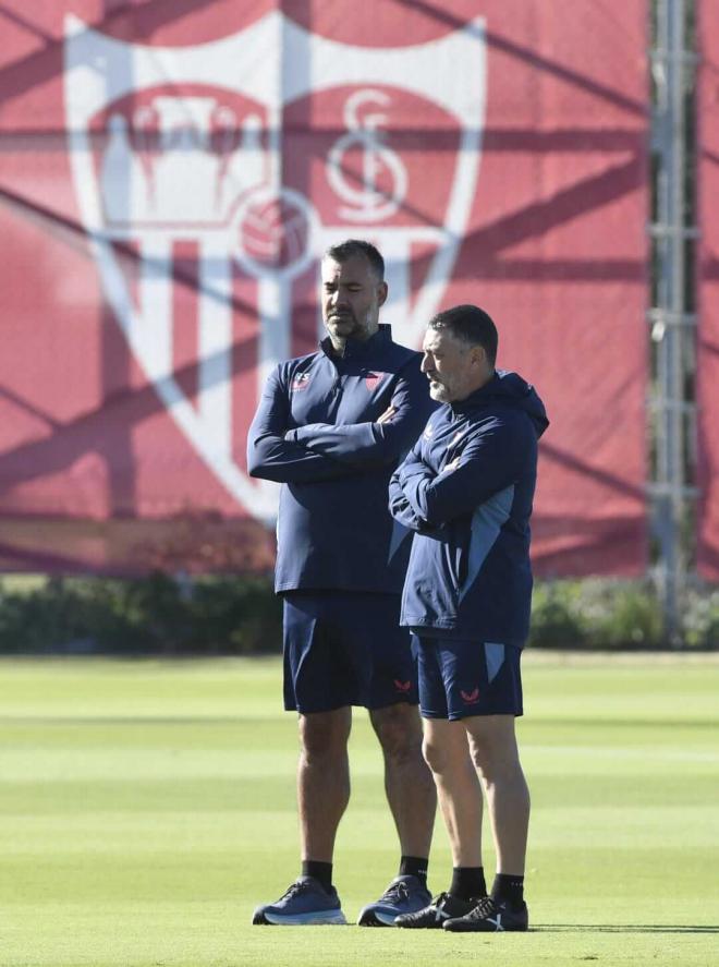 Pimienta, durante una sesión reciente del Sevilla (Foto: Kiko Hurtado).