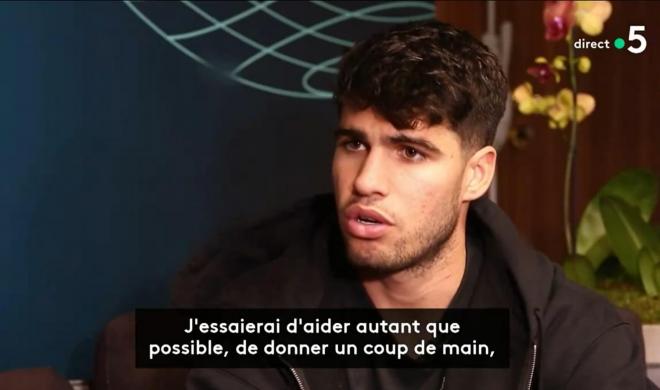 Carlos Alcaraz, durante la entrevista en France 5.