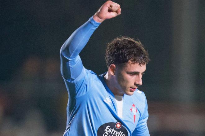 Pablo Durán celebra su primer gol con el Celta (Foto: RC Celta).