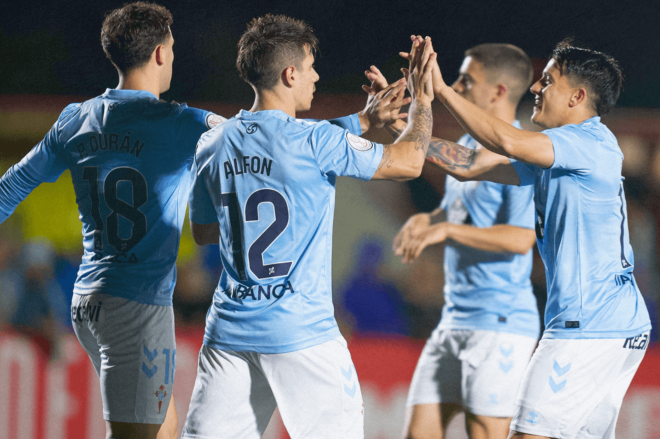 Celebración del gol de Alfon (Foto: RC Celta).