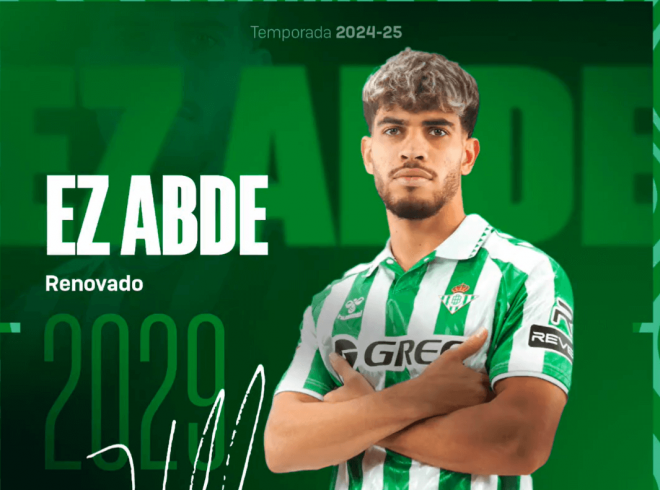 Renovación de Ez Abde con el Real Betis (Foto: Real Betis).