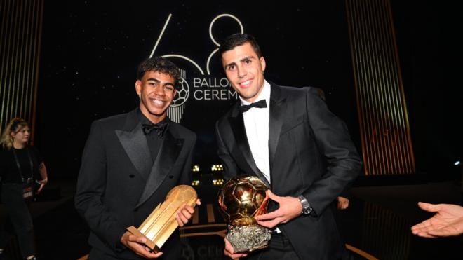 Lamine Yamal y Rodrigo Hernández, protagonistas del Balón de Oro 2024 (foto: Cordon Press).