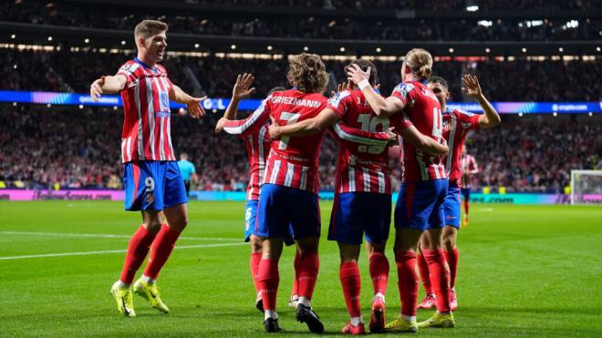 Los jugadores del Atlético de Madrid celebran un gol en Champions (Foto: Europa Press)