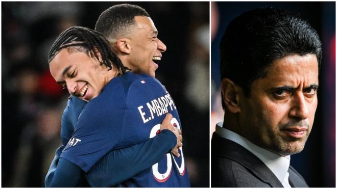 La relación entre Kylian Mbappé y Nasser Al Khelaïfi que llegó a afectar a Ethan, el hermano pequeño de Mbappé. (Fuente: Europa Press)