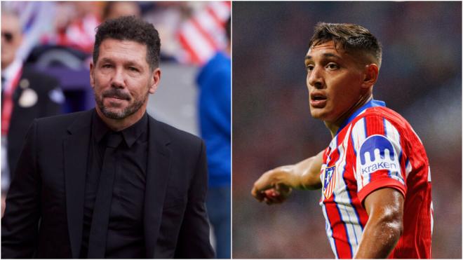 El Cholo Simeone y Nahuel Molina (Fuente: Cordon Press)