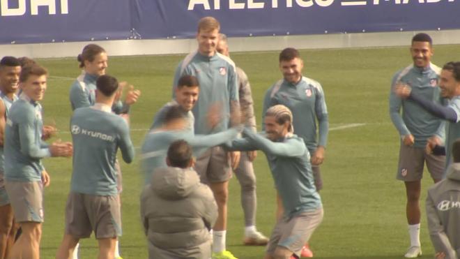 La actitud positiva del Atlético de Madrid en el entrenamiento con Griezmann