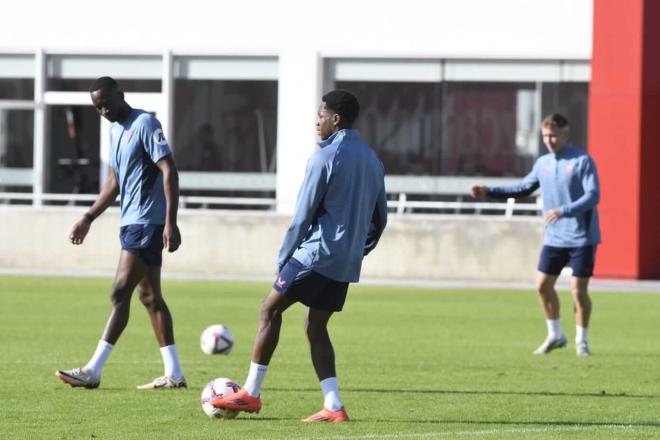 Idumbo Muzambo, en el entrenamiento de este sábado (Foto: Kiko Hurtado).