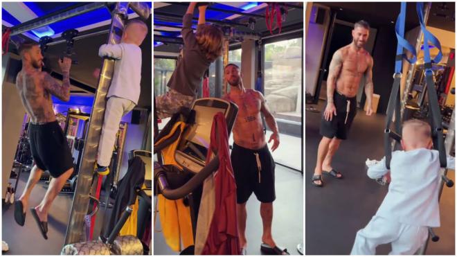 Los hijos de Sergio Ramos se cuelan en su gimnasio y no le dejan entrenar: “¡Así no se puede, h