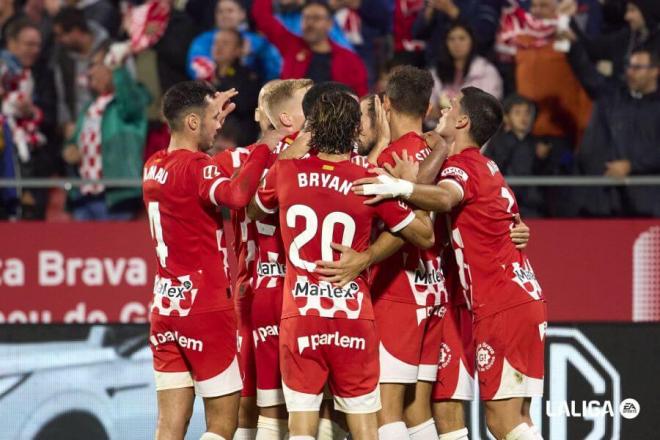 Celebración del Girona ante el Leganés (Foto: LALIGA).