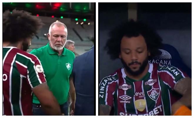 Marcelo, abroncado por su entrenador en el Fluminense (Foto: Globoesporte).