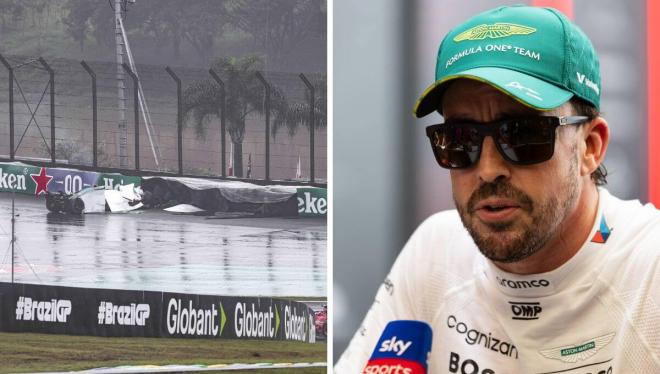 El accidente de Fernando Alonso en Brasil (Foto: Cordon Press).