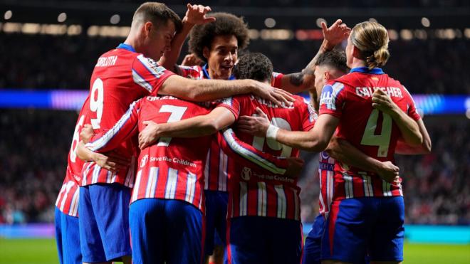 Los jugadores del Atlético de Madrid celebran un gol (Foto: Europa Press)