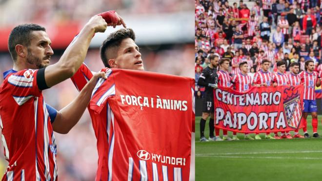 Los gestos del Atlético de Madrid con la DANA el pasado fin de semana.