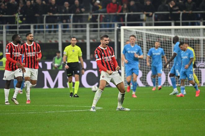 Morata celebrando un gol con el Milan (Cordon Press)