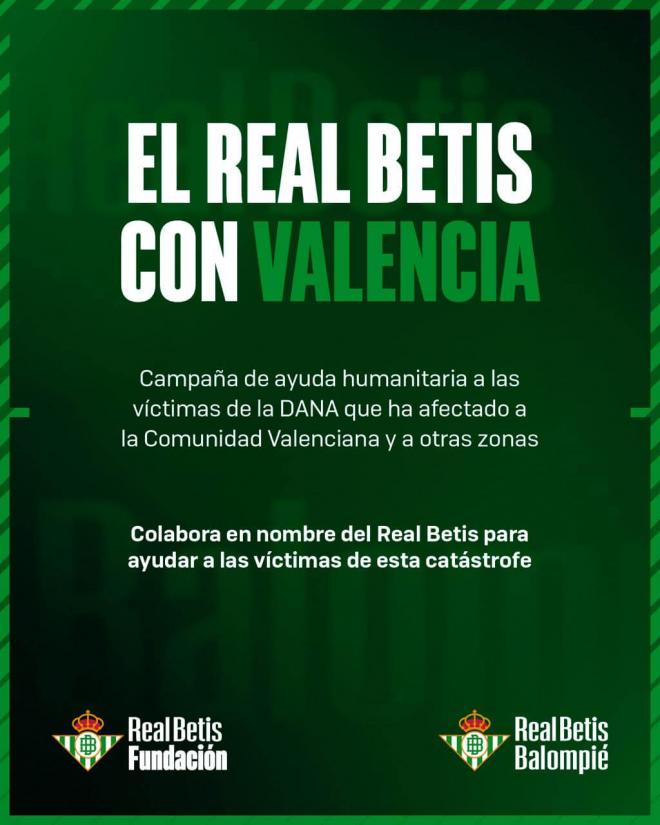 El Betis, con los afectados por la DANA en Valencia (Foto: RBB).