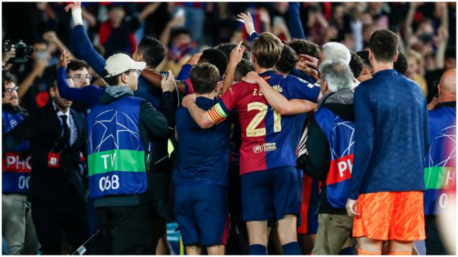 El FC Barcelona celebrando su victoria ante el Bayern de Múnich en su último partido de Champions League. (Fuente: Europa Press)